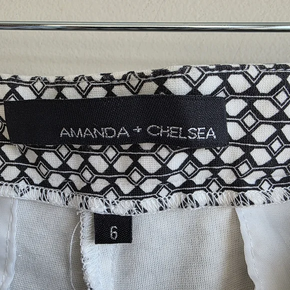 Amanda & Chelsea Black and White Geometric Skinny Pants - Picture 6 of 12